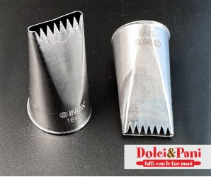 Bocchetta dentata e liscia in acciaio inox 16 × 2 mm