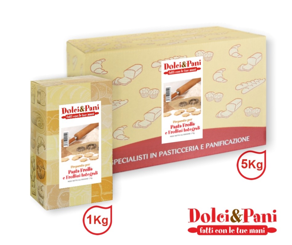 Preparato integrale per frolla e biscotti con farine nobili e fibre