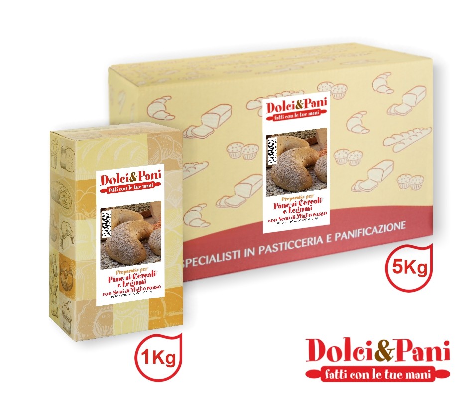 Preparato per Pane ai Cereali e Legumi con Semi di Miglio rossi Preparato per Pane ai Cereali e Legumi con Semi di Miglio rossi