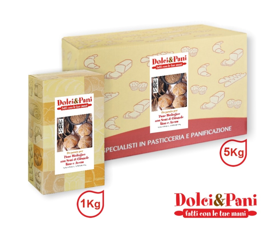 Preparato per Pane Biologico con Semi di Girasole, Lino e Avena