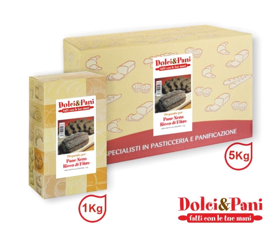 Preparato per Pane Nero Ricco di Fibre con Cereali Integrali, Soia e Semi