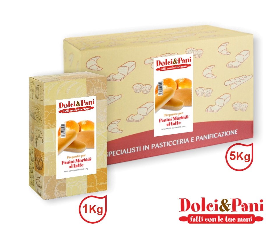 Preparato per Panini al Latte morbidi, ideali per hamburger e hot dog Preparato per Panini al Latte morbidi, ideali per hamburger e hot dog