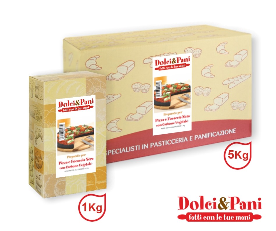 Preparato per Pizza e Focaccia Nera con Carbone Vegetale