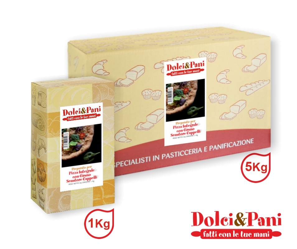 Preparato per pizza alta e soffice con grano duro Senatore Cappelli integrale Preparato per pizza alta e soffice con grano duro Senatore Cappelli integrale