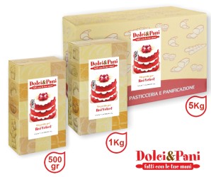 Preparato per torta Red Velvet rossa con crema bianca