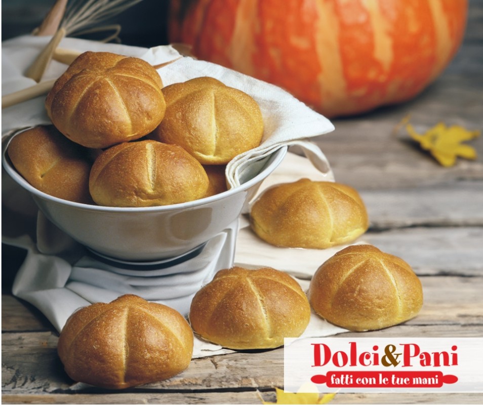 Preparato per Panini alla Zucca morbidi e dolci, profumati alla zucca Preparato per Panini alla Zucca morbidi e dolci, profumati alla zucca