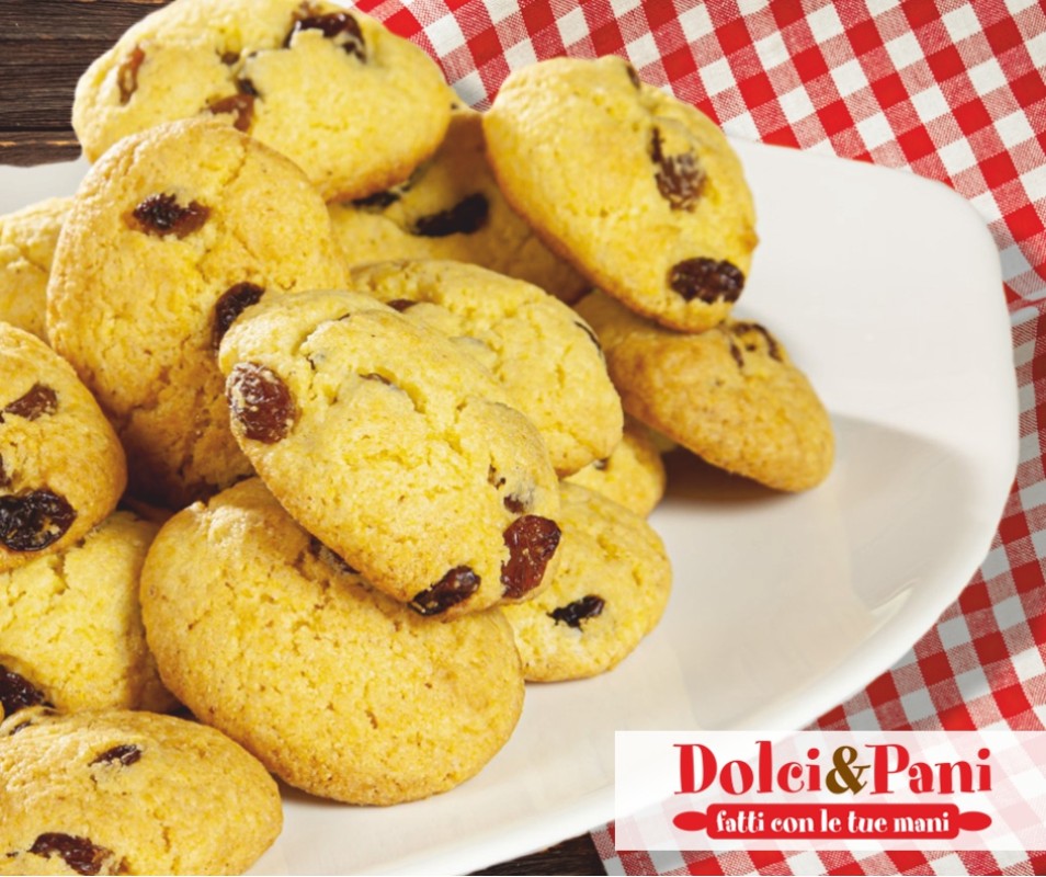 Preparato per biscotti zaleti veneti con farina di mais, uvetta e pinoli Preparato per biscotti zaleti veneti con farina di mais, uvetta e pinoli